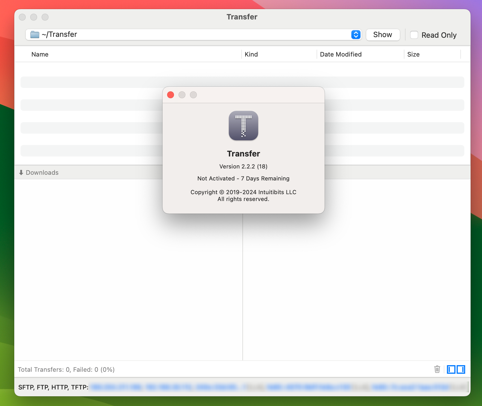 Transfer for Mac v2.2.2 TFTP服务器 免激活下载-1