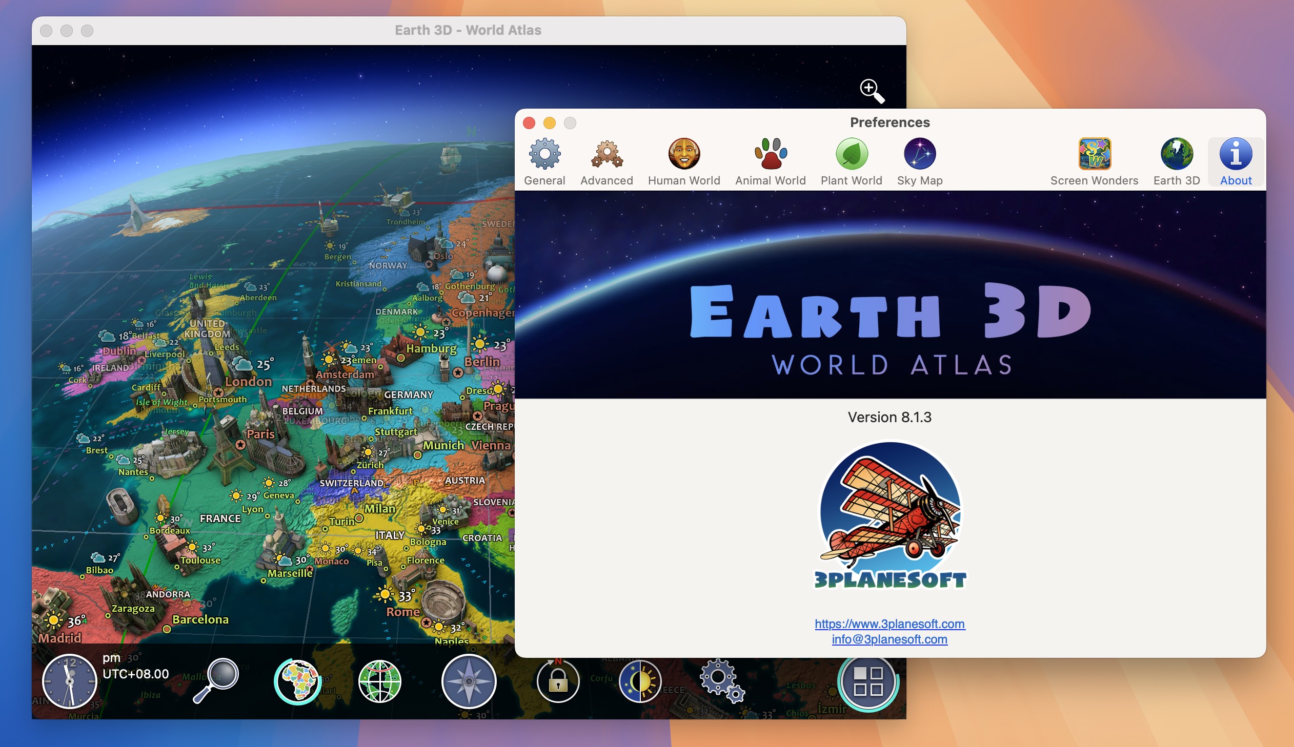 Earth 3D for Mac v8.1.3 3D地球模拟软件 免激活下载-1