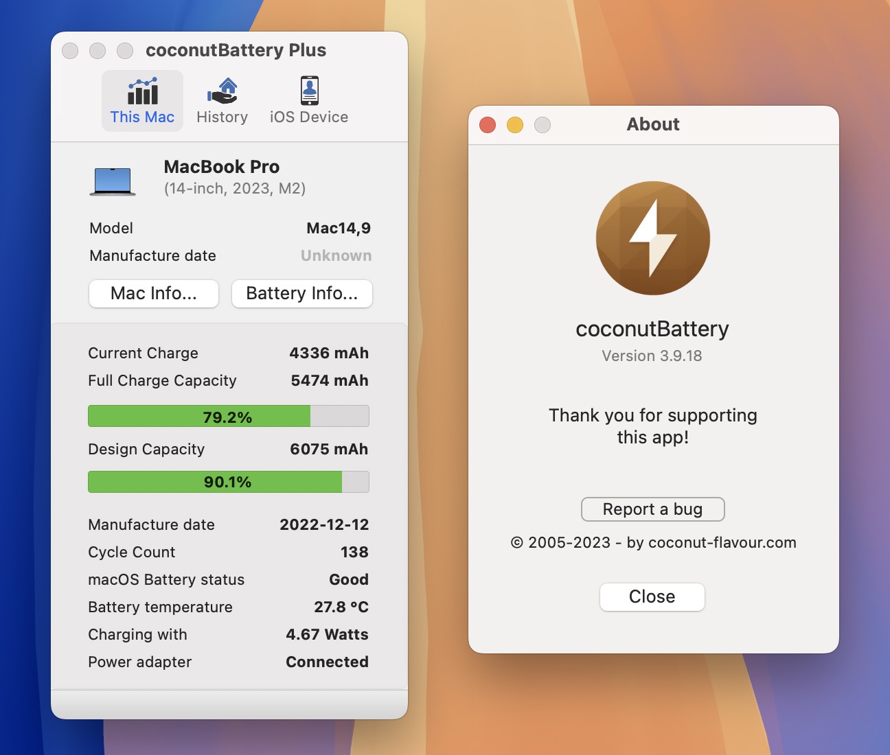 coconutBattery Plus for Mac v3.9.18 电池质量检测工具 免激活下载-1